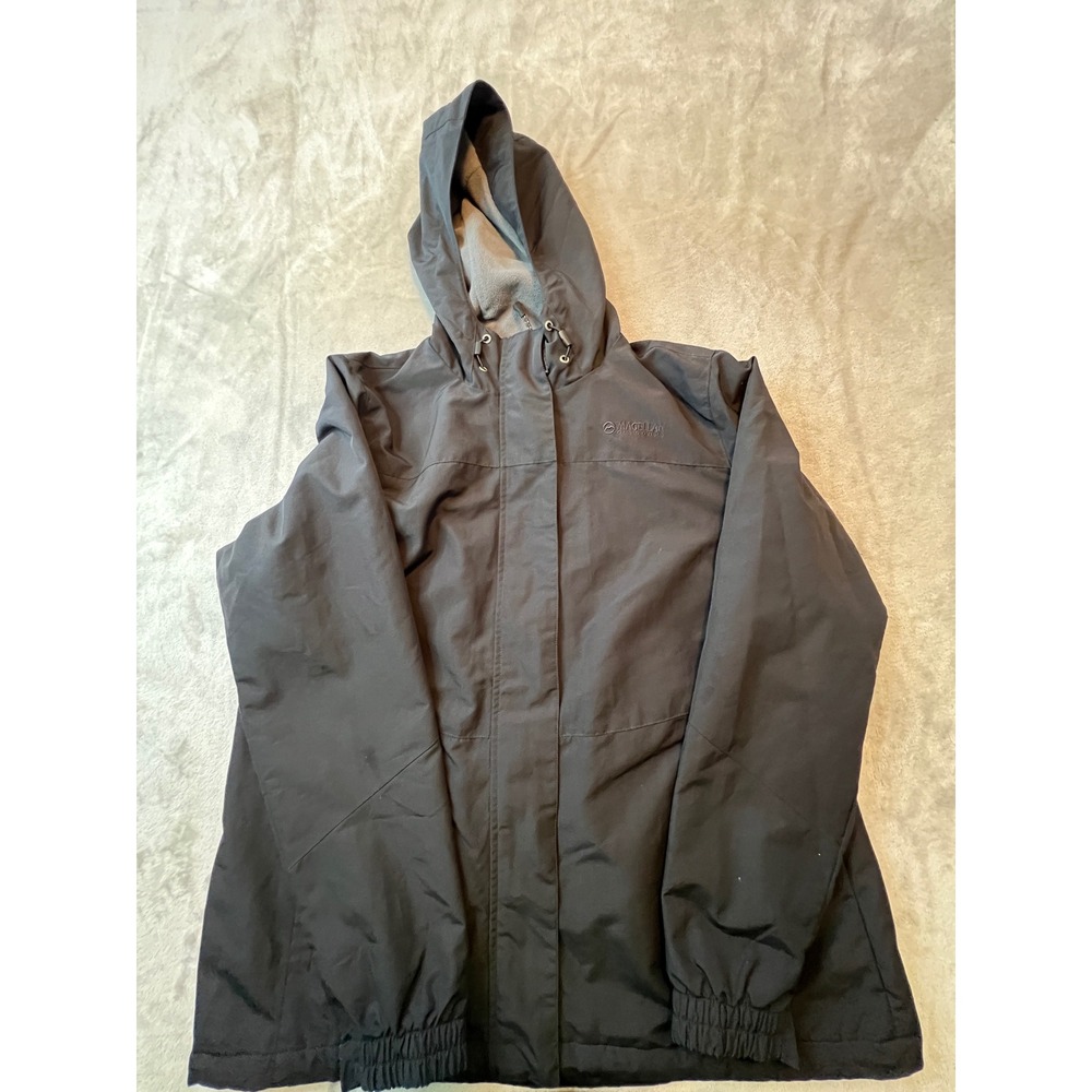 Magellan Outdoors Jacket Mens L Gray Hooded Fleece Lined